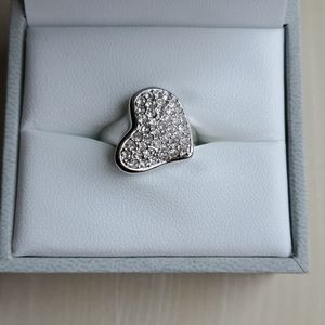 Lia Sophia Pave Heart Ring size 6